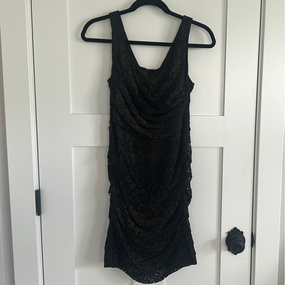 Express Black Scrunched Bodycon Dress